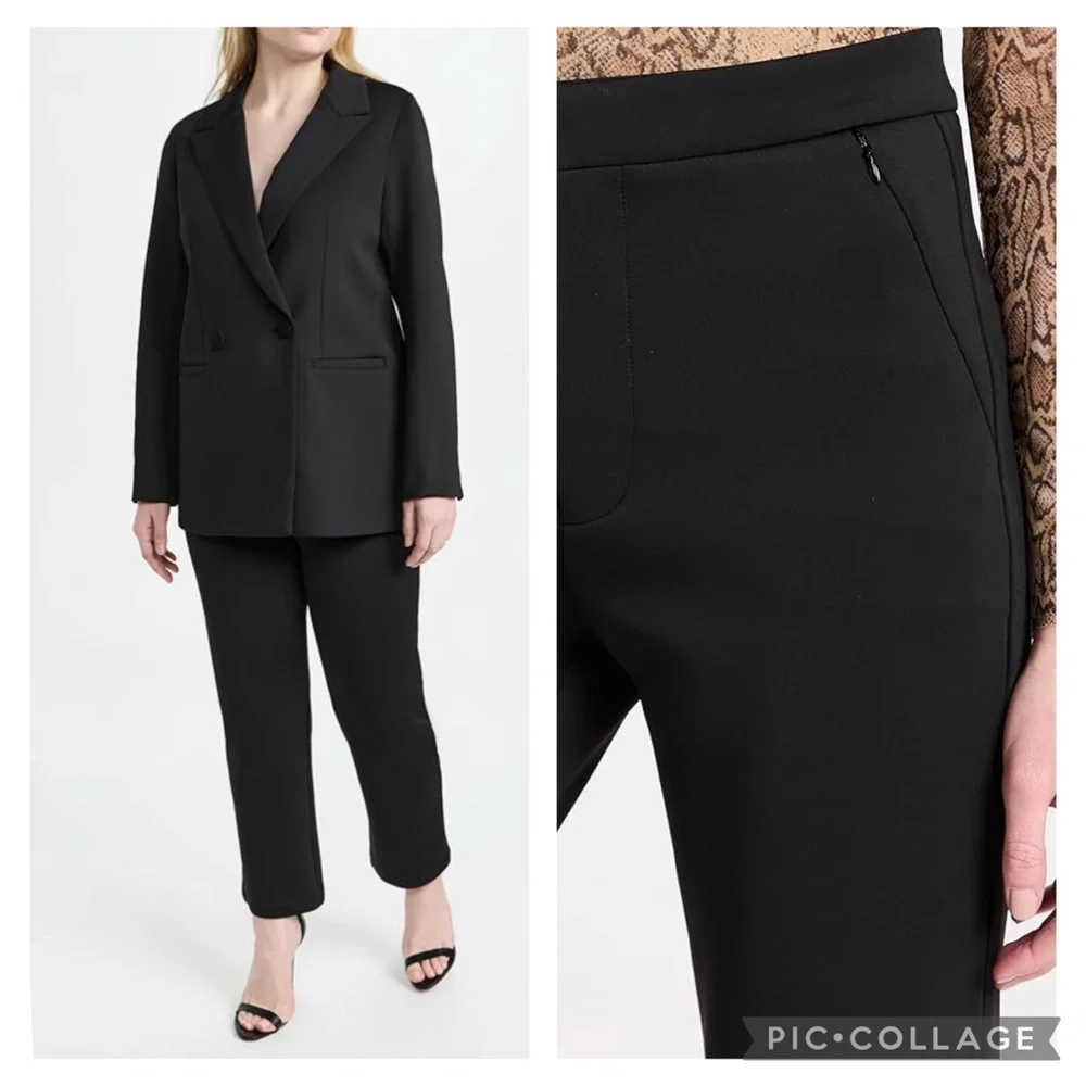 NWT GOOD AMERICAN Black Scuba Cropped Pants - Picture 3 of 4